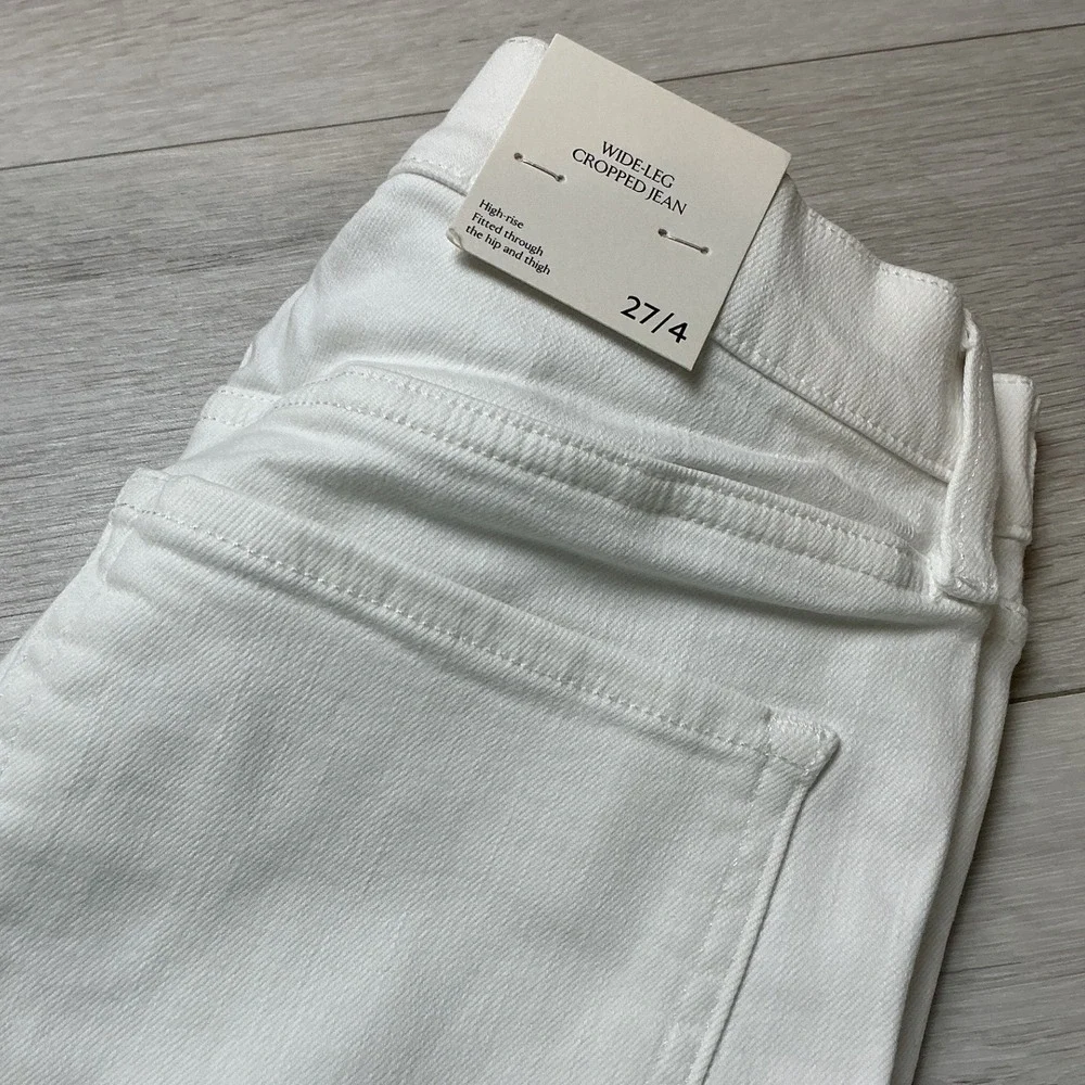Banana Republic Wide-Leg Cropped Jean White‎ 27/4 New With Tags